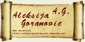Aleksija Goranović vizit kartica